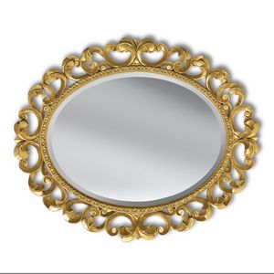 Luxury PASP7271, Miroir ovale sculpté à la feuille d'or