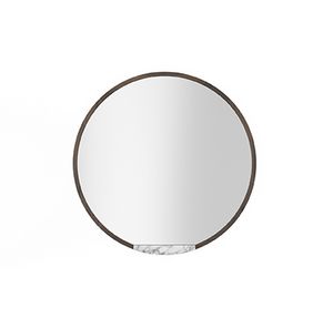 Miroir Coco 055, Miroir rond avec tagre en marbre