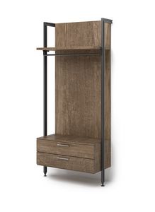 Art. 30861 Structure murale avec porte-bagages et caisson � tiroirs, Structure murale pour chambre d'h�tel, avec porte-bagages et commode