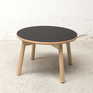 Petite table ronde diam.50 cm, Table basse en bois avec plateau rond