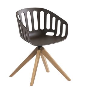 Basket Chair PL, Chaise avec base pivotante en chne