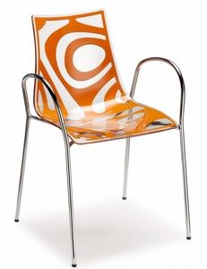 Wave chaise avec les armes, Chaise design en mtal et technopolymre, empilable