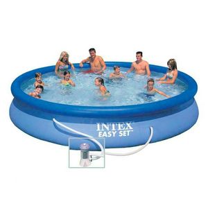Intex 28158 Easy Set piscine gonflable hors-sol ronde 457x84 - 28158, Grande piscine gonflable pour l'extrieur