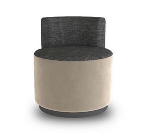 Moon Art. MN0013, Pouf rembourr rond, adapt aux salons sophistiqus et essentiels