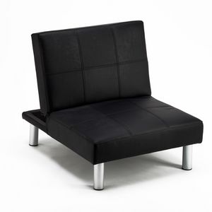 Pouf fauteuil inclinable noir - EKF920653, Chaise en simili cuir, facile  nettoyer