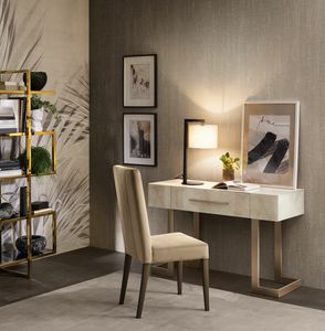 LUCE LIGHT bureau, Bureau avec plateau finition onyx clair