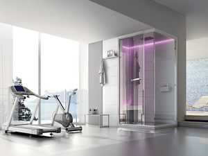 Ghibli, Moderne cabine de douche pour la maison, avec chromothrapie