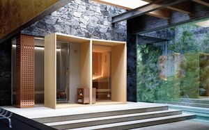 MEMO, Composition sauna modulaire et bain de vapeur, cuisinire avec des pierres, gnrateur de vapeur