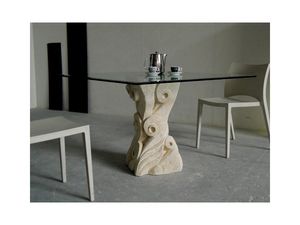 Apollo, Table avec base en pierre de Vicence sculpt�s � la main