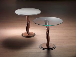 TL42 Pistillo petite table, Table en bois massif avec plateau en verre, pour les salles de vie