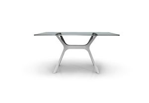 Verano - M, Table de jardin avec plateau en verre, table rectangulaire adapt pour l'extrieur