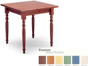 T/080G, Table carrée dans un style rustique, en bois, pour un bar à vin