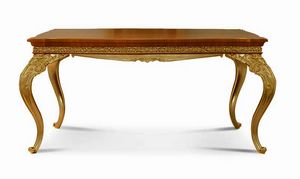 4604/T, Table classique extensible, en bois sculpt