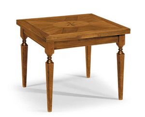 Art. 60, Table en bois, avec plateau carr incrust
