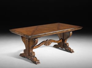 Art. 803 table, Table avec extensions, dessus incrust
