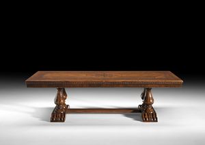 Art. 852 table, Grande table extensible avec incrustation prcieuse sur le dessus