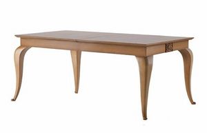 Art. CA128, Table extensible en bois, sculpt, style classique