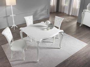 Chanel table carrée, Table extensible carrée en bois