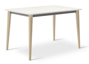 DADO, Table extensible en bois de htre avec dessus en mlamine