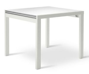 ELVIS 90, Table extensible carr, avec bord en aluminium