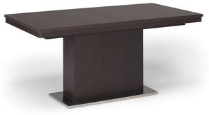 MALAGA, Table extensible en mlamine, support avec une colonne