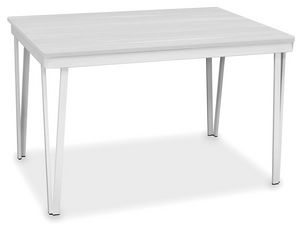 OASI, Table extensible avec pieds en mtal, plateau en bois