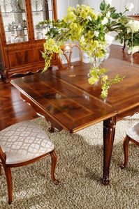 OLIMPIA B / Table rectangulaire, Table classique en bois sculpté, pour Dining Room
