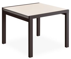 PEGASO, Table extensible en bois, aluminium bord de haut