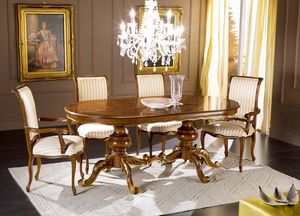 Regency table extensible ovale, Table à manger de style classique