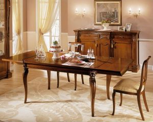 REGINA NOCE / Table rectangulaire, Table en bois extensible, pour les cantines traditionnelles