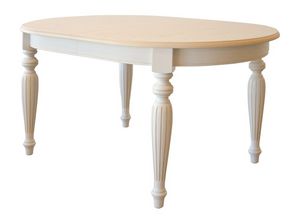 TA24, Ovale table extensible, frne plaqu haut