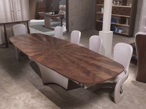 TA61K Desyo table, Table extensible, en bois marquet, pour salons