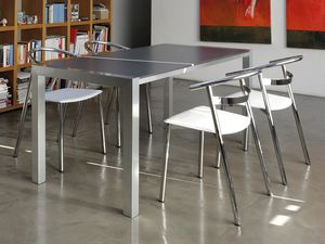 Verona, Table extensible en aluminium, dessus en stratifi, du coin cuisine