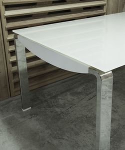 Ken, Table extensible avec plateau en verre et l'extension de stratifi