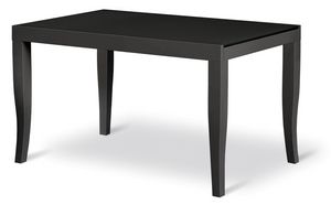 NOA 2, Table en bois extensible, plateau en verre peint