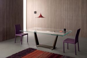 Oblique, Table extensible, moderne, rectangulaire, pour la salle  manger