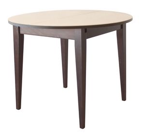 TA03, Table ronde extensible, en bois, plateau en verre