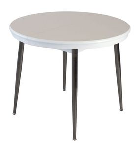 TA33, Table rectangulaire extensible, plateau en verre feuillet et