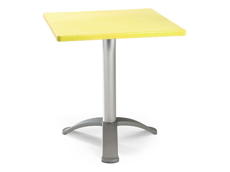 Table 60x60 cod. 20/BG3, Table carrée avec base en aluminium anodisé