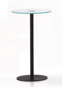 BASIC 858 C, Table haute en mtal et en verre, pour les bars et restaurants