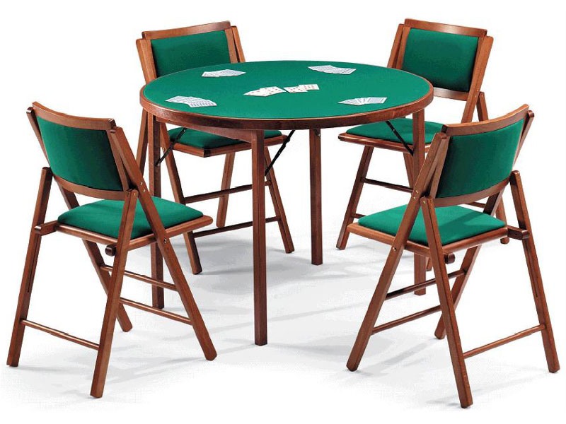 Gioco 111 table, 105IMB chair, Table de jeu avec drap vert, plateau rond
