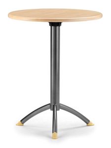 KOMBY 940, Table de bar avec base en mtal, plateau rond