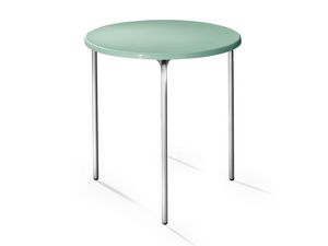 Table Ø 72 cod. 01, Table ronde, top en polypropylène, pieds en aluminium