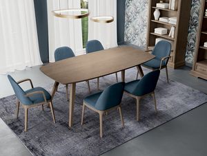 Art. 9218, Table � manger en bois, au design contemporain