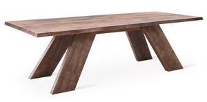 ELWOOD, Table rustique linaire en bois massif