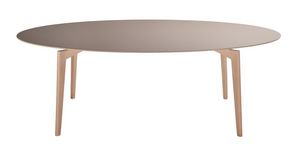 Fifty 7207, Table ovale en bois de htre