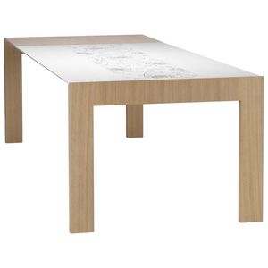 Rosarosae, Table rectangulaire avec des lignes rigoureuses, srigraphis dcorations