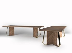 Intrigue table, Table plaque bois avec finitions en mtal