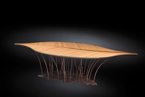 Leaf Fenice, Table avec plateau en forme de feuille