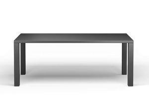 Montecarlo, Table fixe avec structure en acier peint et plateau en bois